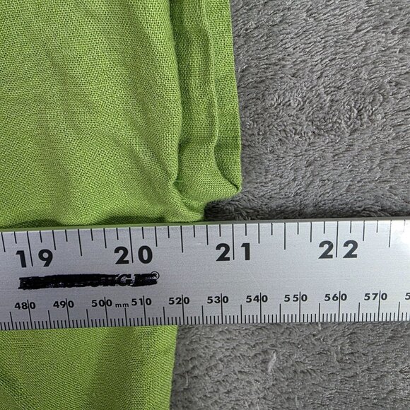 Womens Calligraphie Green Tunic Linen Blend Shirt Button Up Cap Sleeve Size S - Picture 5 of 7